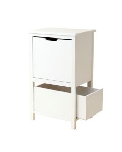 Ridge Bluff Freestanding Pull-Out Hamper Cabinet - White (synthetic illustration; no displayed measurements)
