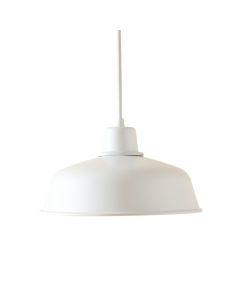 Rowan Canyon Pendant Light Suspended From One Plain Cable - White (synthetic illustration; no displayed measurements)