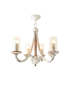 Ocampo Candle Style Drum Chandelier With Wood Accents