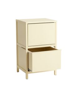Linden Dale Freestanding Pull-Out Hamper Cabinet - Cream