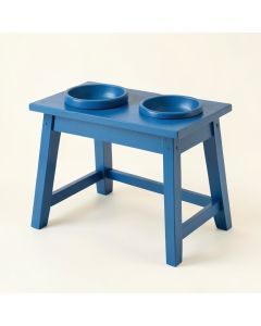 Linden Field Pet Feeding Stand With Two Plain Empty Bowls - Blue (synthetic illustration; no displayed measurements)