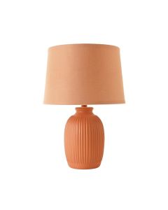 Heath Bend Table Lamp With A Plain Fabric Shade - Terracotta (synthetic illustration; no displayed measurements)