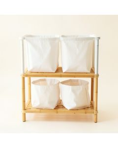 Cliff Crest Laundry Sorting Station With Plain Removable Bags - White (synthetic illustration; no displayed measurements)