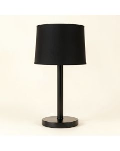 Stone Dale Table Lamp With A Plain Fabric Shade - Black (synthetic illustration; no displayed measurements)