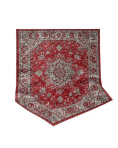 Hollandsworth Abstract Machine Made Power Loom Wool And Polyester Red/Gray Area Rug