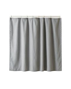 Elm Edge Shower Curtain Hanging Flat From A Plain Rod - Gray