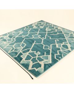 Camdenton Geometric Teal Blue Indoor / Outdoor Area Rug (synthetic illustration; no displayed measurements)