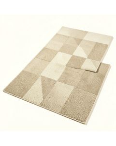 Rhodes Stripped Checker 3 Piece Hand-Knotted Beige Area Rug Set (synthetic illustration; no displayed measurements)