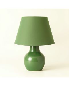 Vale Bluff Table Lamp With A Plain Fabric Shade - Green (synthetic illustration; no displayed measurements)