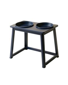 Rowan Brook Pet Feeding Stand With Two Plain Empty Bowls - Navy (synthetic illustration; no displayed measurements)