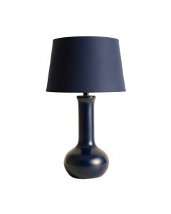 Cedar Brook Table Lamp With A Plain Fabric Shade - Navy