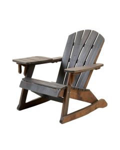 Tulane Solid Wood Rocking Adirondack Chair With Table