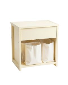 Ash Crest Laundry Sorting Station With Plain Removable Bags - Cream