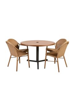 Bearden 3-Piece Commercial-Grade Patio Set With 2 Woven Dining Chairs And A