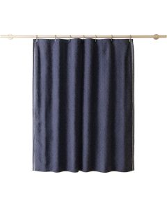 Vale Crest Shower Curtain Hanging Flat From A Plain Rod - Navy (synthetic illustration; no displayed measurements)