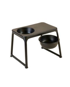 Ridge Dell Pet Feeding Stand With Two Plain Empty Bowls - Black