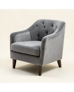 Iseminger Tufted Velvet Upholstered Side Chair In Gray (synthetic illustration; no displayed measurements)