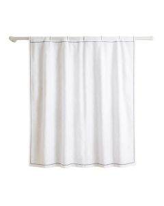 Dawn Crest Shower Curtain Hanging Flat From A Plain Rod - White (synthetic illustration; no displayed measurements)