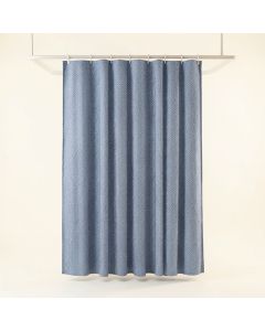 Harbor Branch Shower Curtain Hanging Flat From A Plain Rod - Blue (synthetic illustration; no displayed measurements)