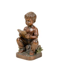 Study Time - Boy Reading Garden Statue