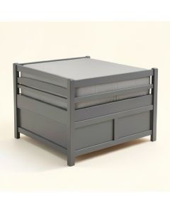 Bestar Versatile 105W Queen Murphy Bed With Shelving Unit ( 103W ) In Deep Grey (synthetic illustration; no displayed measurements)