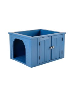 Oak Dale Empty Furniture-Style Litter Enclosure - Blue (synthetic illustration; no displayed measurements)