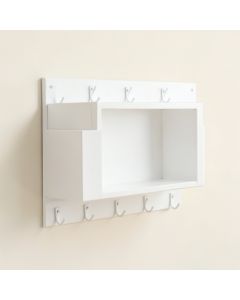 Ash Bend Wall-Mounted Entryway Organizer Shelf - White (synthetic illustration; no displayed measurements)
