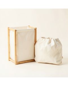 Slate Bend Laundry Sorting Station With Plain Removable Bags - Ivory (synthetic illustration; no displayed measurements)