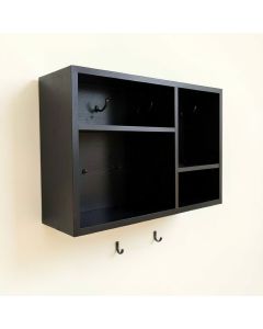Hill Branch Wall-Mounted Entryway Organizer Shelf - Black (synthetic illustration; no displayed measurements)