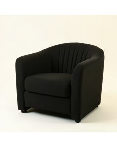 Ridge Bend Upholstered Armchair - Black (synthetic illustration; no displayed measurements)