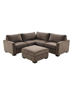 Alidia 132 '' Wide Microfiber/Microsuede Left Hand Facing Modular Sectional With Ottoman
