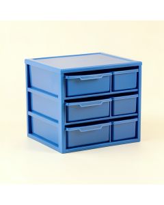 River Edge Small-Parts Storage Drawer Cabinet - Blue (synthetic illustration; no displayed measurements)