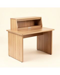 Solid Wood Computer Desk With Hutch (synthetic illustration; no displayed measurements)