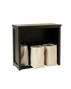 Cedar Crest Laundry Sorting Station With Plain Removable Bags - Black