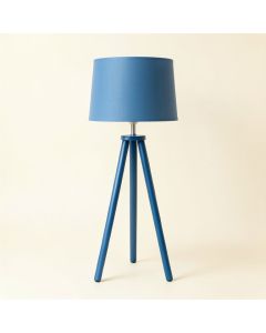 Hill Branch Floor Lamp With A Plain Fabric Shade - Blue (synthetic illustration; no displayed measurements)