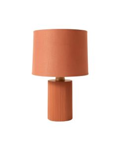 Aspen Dale Table Lamp With A Plain Fabric Shade - Terracotta