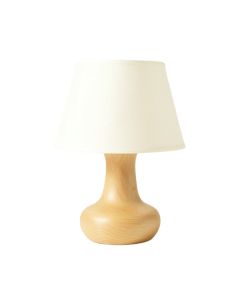 Cedar Bend Table Lamp With A Plain Fabric Shade - Cream (synthetic illustration; no displayed measurements)