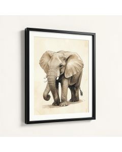Watercolor Elephant Framed Painting Print (synthetic illustration; no displayed measurements)