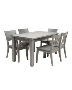 Lockett 5 - Piece Rubber Solid Wood Dining Set