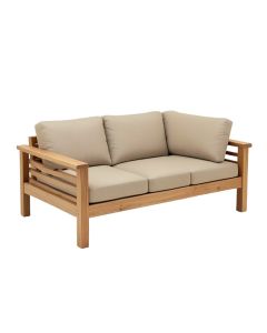 Dowell Premium Grade A Teak Patio Sofa With Cushions (synthetic illustration; no displayed measurements)