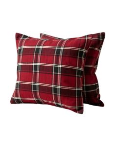 Rustic Patch Plaid Cotton Blend Flannel Pillowcase (synthetic illustration; no displayed measurements)