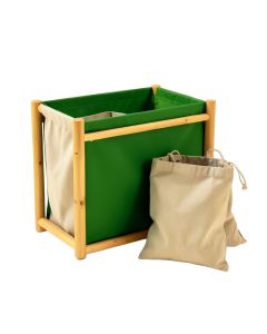 Cedar Dale Laundry Sorting Station With Plain Removable Bags - Green