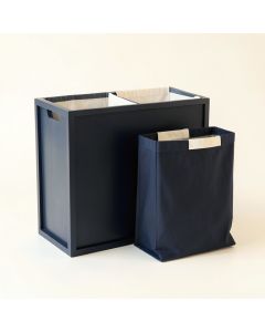 Shore Arc Laundry Sorting Station With Plain Removable Bags - Navy (synthetic illustration; no displayed measurements)
