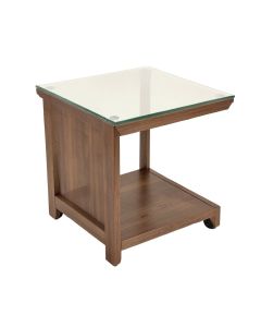 Barbara Glass Top End Table With Storage