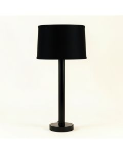 Reed Bridge Floor Lamp With A Plain Fabric Shade - Black (synthetic illustration; no displayed measurements)