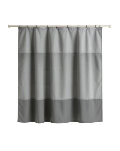Shore Canyon Shower Curtain Hanging Flat From A Plain Rod - Gray (synthetic illustration; no displayed measurements)