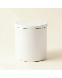 Fern Crest Storage Canister With Lid - White (synthetic illustration; no displayed measurements)