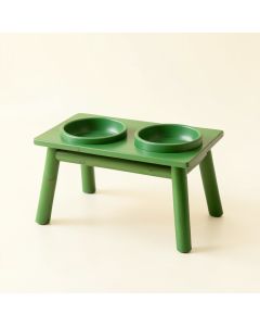 Hazel Dale Pet Feeding Stand With Two Plain Empty Bowls - Green (synthetic illustration; no displayed measurements)