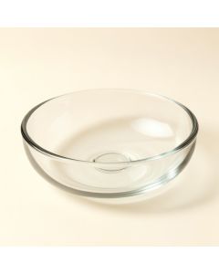 Tempered Glass Circular Vessel Bathroom Sink (synthetic illustration; no displayed measurements)