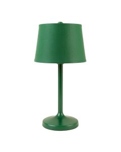 Spruce Branch Table Lamp With A Plain Fabric Shade - Green